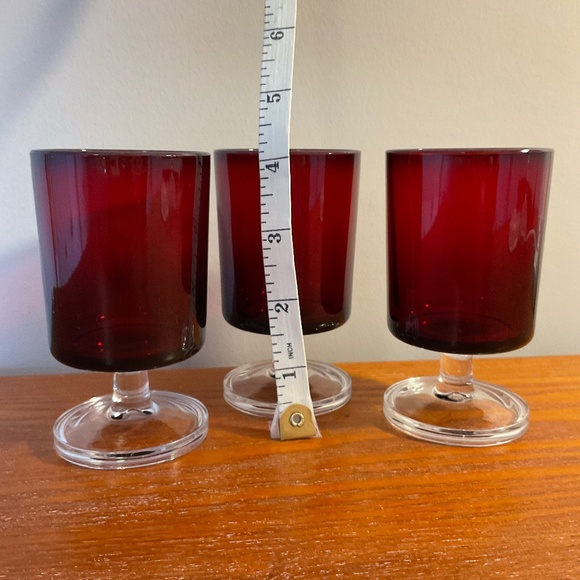 Vintage Luminarc Cavalier Ruby Red 4 oz Glassware 4” - Made in France - Picture 14 of 16